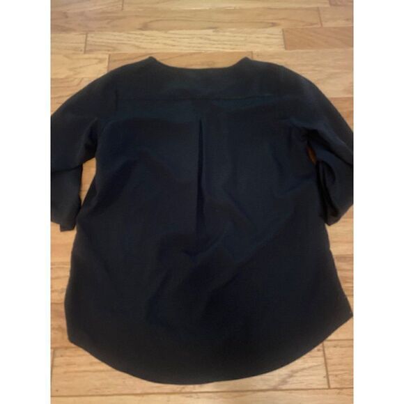 Zara, women's black 3/4 scrunched sleeve blouse size medium - Picture 4 of 8